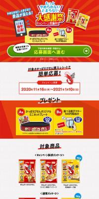 Irresistible Grand Appreciation Festival Campaign LP design (Sweets and Snacks / Red tones / Flashy style) PC version