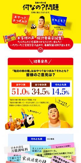 亀田の柿の種　何なの？問題のLPデザイン（イベント・キャンペーン・ギフト／イエロー系／力強い系）PC版