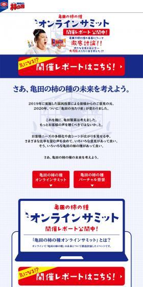 亀田の柿の種　オンラインサミットのLPデザイン（インターネットサービス／ブルー系／シンプル系）PC版