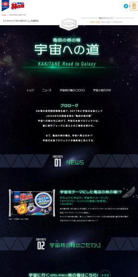 亀田の柿の種　宇宙への道のLPデザイン（イベント・キャンペーン・ギフト／グリーン系／かっこいい系）PC版