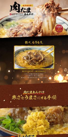 肉たまあんかけのLPデザイン（食品／ブラウン系／和風系）PC版
