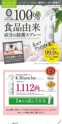 K BlancheのLPデザイン（日用雑貨／グレー系／信頼・安心系）PC版