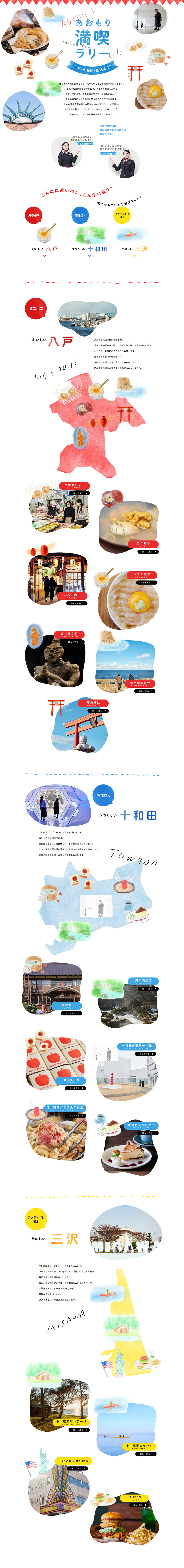 Aomori Full Enjoyment Rally LP design (Services, Insurance, and Finance / White-based / Cute style) PC version