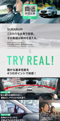 真価体感試乗REALのLPデザイン（サービス・保険・金融／ホワイト系／信頼・安心系）PC版