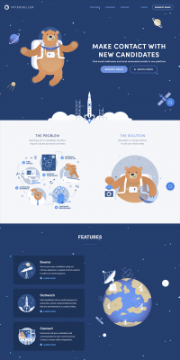 Interseller LP design (Internet service / Shades of blue / Simple) PC version