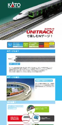 KATO-UnitrackのLPデザイン（玩具・ホビー・フィギュア／グリーン系／かっこいい系）PC版