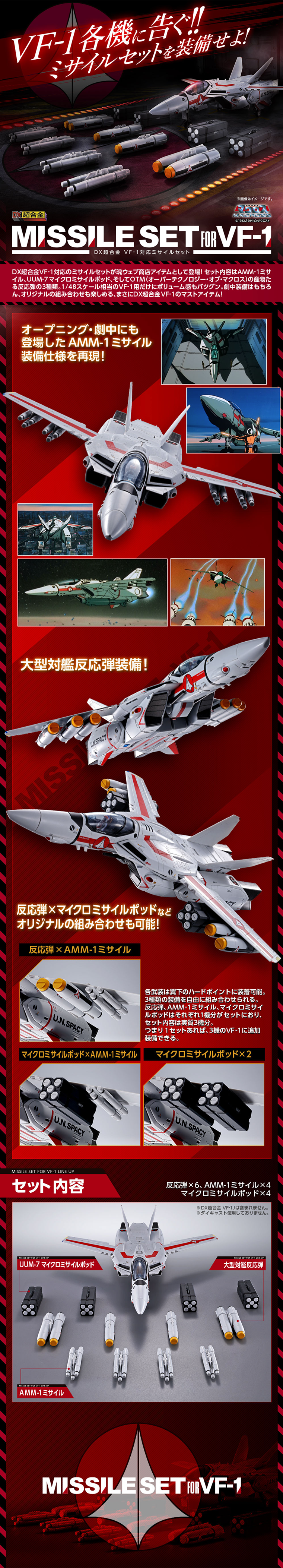 DX Chogokin VF-1 Compatible Missile Set LP design (Kids, Baby, Toys / Red tones / Cool style) PC version