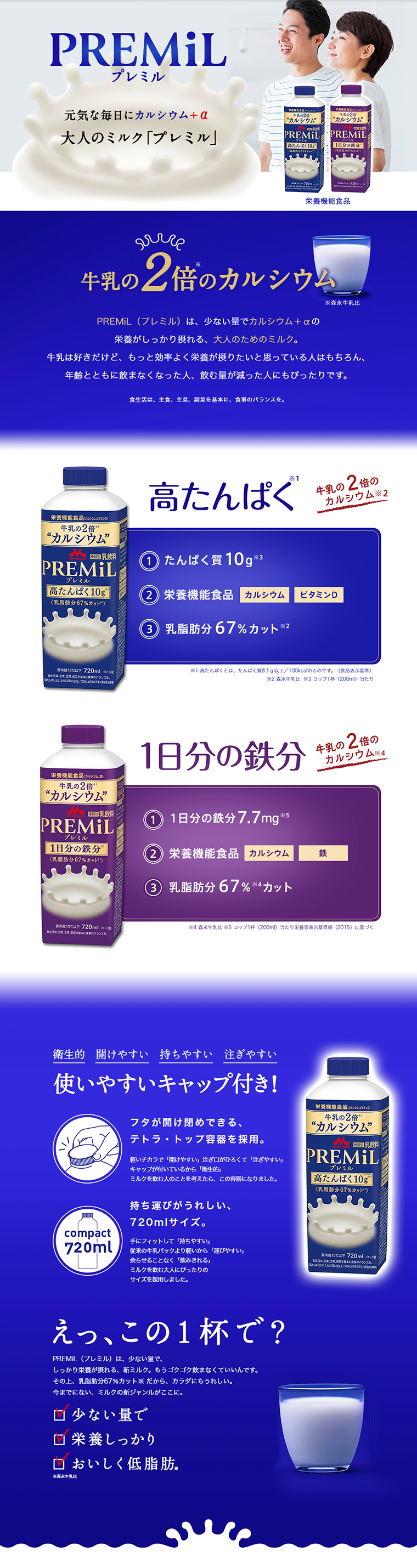 プレミルのLPデザイン（食品／ブルー系／清潔系）PC版