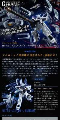 機動戦士ガンダム Gフレーム Hi-νガンダム オプションパーツセットのLPデザイン（玩具・ホビー・フィギュア／ブラック系／かっこいい系）PC版