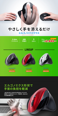 Ergo Mouse LP design (PC and Peripherals / Black-colored / Cool style) PC version