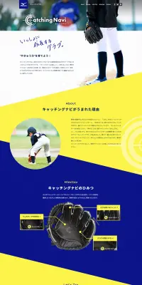 キャッチングナビのLPデザイン（スポーツ／イエロー系／信頼・安心系）PC版