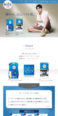 ヴィートメン 除毛クリーム 敏感肌用のLPデザイン（エステ・脱毛・増毛・整形／ブルー系／清潔系）PC版