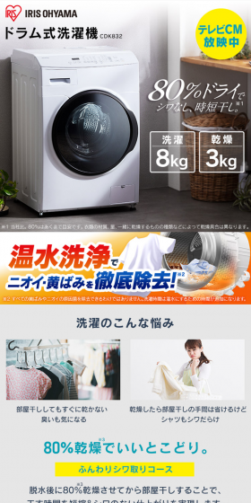 Drum Washing Machine 8kg (without stand) CDK832 White LP design (Consumer electronics / White-based / Trust and Safety) PC version