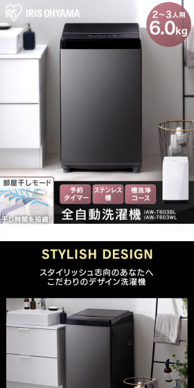 Fully automatic washing machine 6.0kg IAW-T603 LP design (Consumer electronics / Black-colored / Trust and Safety) PC version