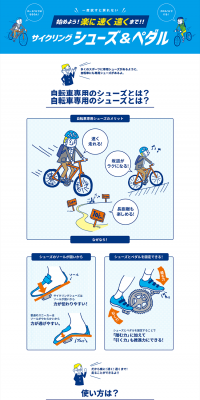 サイクリングシューズ＆ペダルのLPデザイン（車・バイク・自転車／ブルー系／爽やか系）PC版