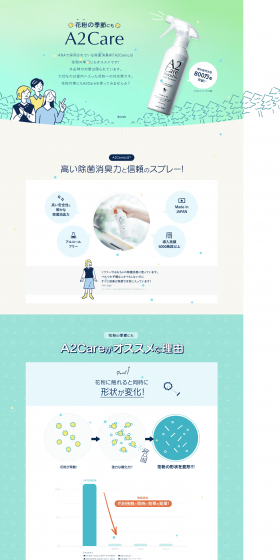 A2Care LP design (goods / Green tones / Manga) PC version
