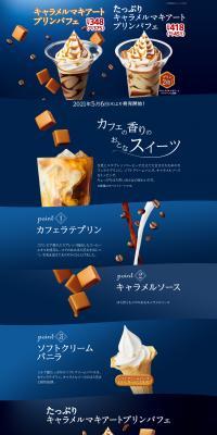 Caramel macchiato pudding parfait LP design (Sweets and Snacks / Shades of blue / Simple) PC version