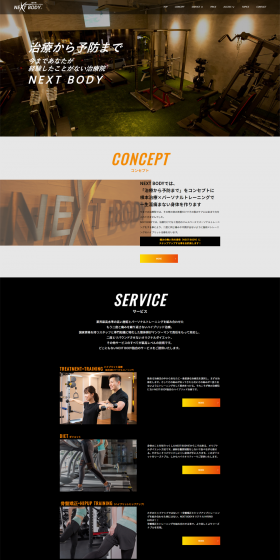 Chiropractic & Bodywork Clinic and Private Gym LP design (sports / Black-colored / Cool style) PC version