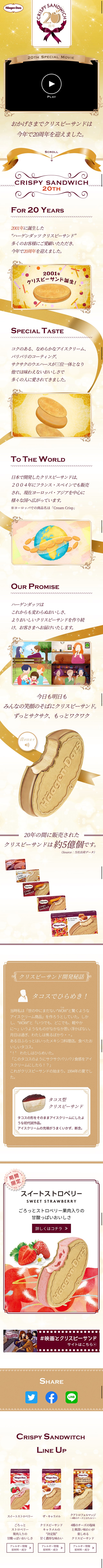 Crispy Sand 20th Anniversary LP design (Western confectionery / Gold tones / Cute style) Mobile version