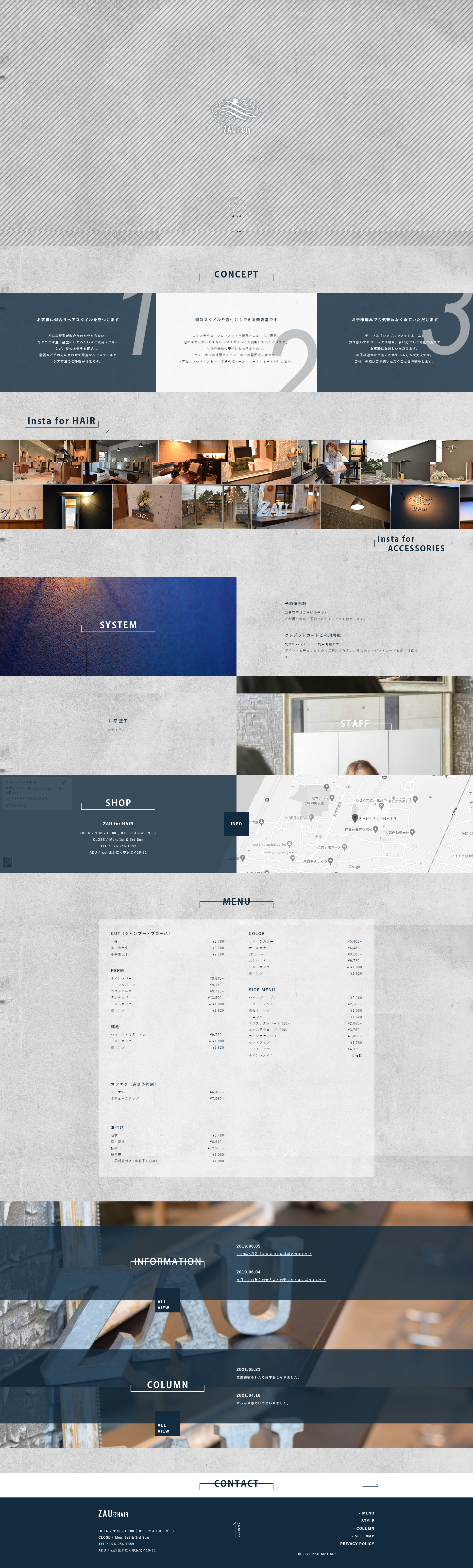 Hair Salon LP design (Beauty services / Shades of blue / Cool style) PC version