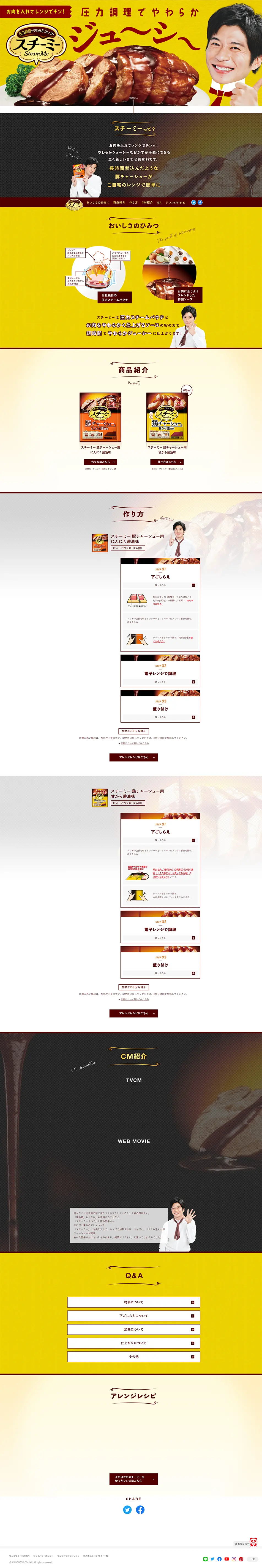 スチーミーのLPデザイン（食品／イエロー系／にぎやか系）PC版
