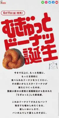 むぎゅっとドーナツのLPデザイン（食品／グレー系／かわいい系）スマホ版