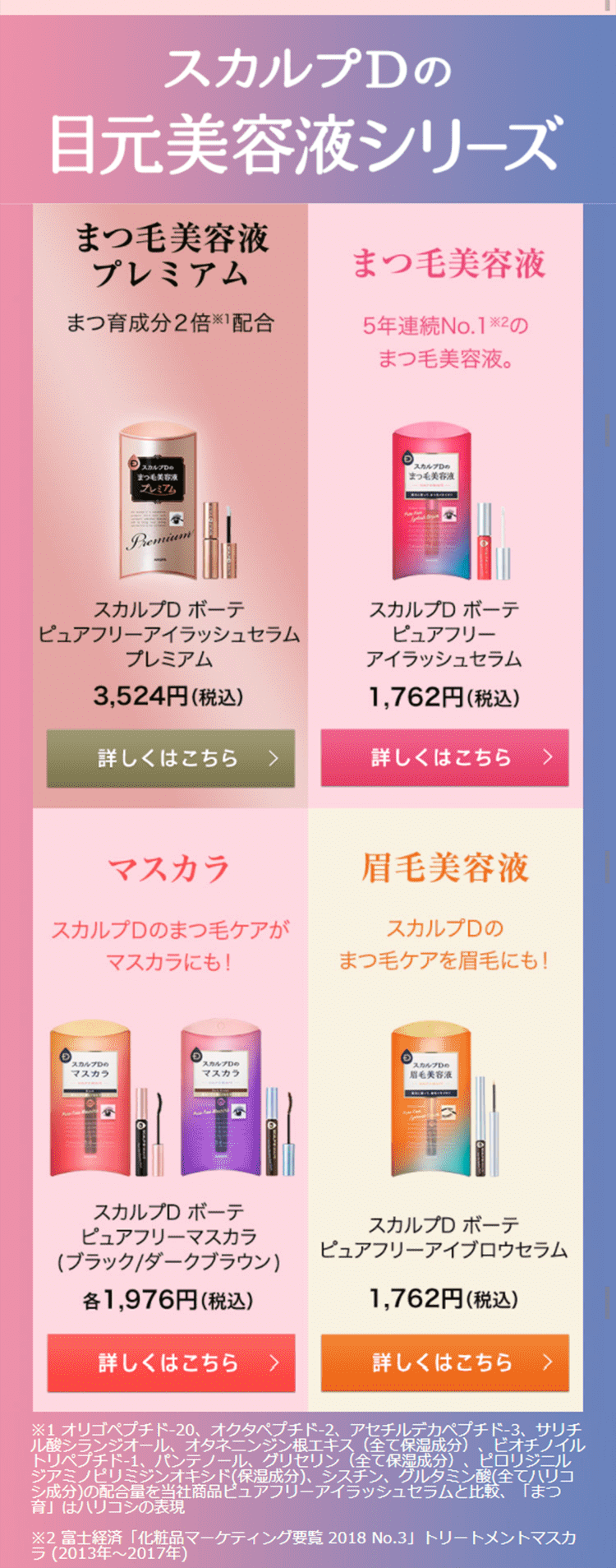 アイライナーのLPデザイン（美容・スキンケア・香水／ブルー系／にぎやか系）スマホ版