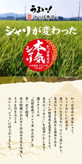 かっぱ寿司の本気シャリのLPデザイン（食品／カラフル系／和風系）スマホ版