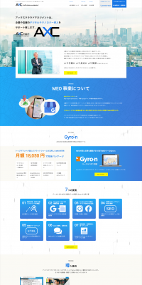 Web Marketing LP design (Internet service / Shades of blue / Simple) PC version