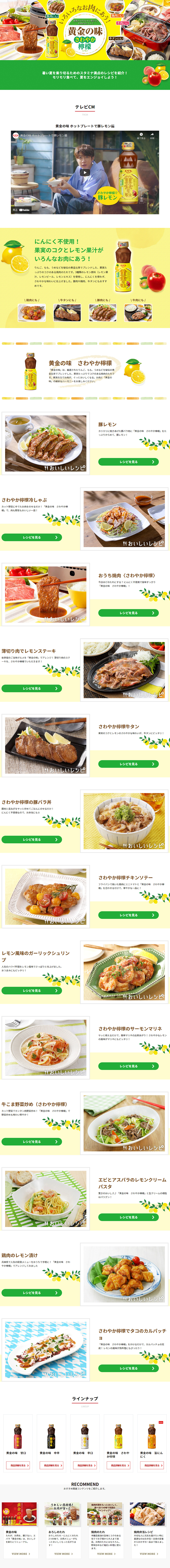黄金の味 さわやか檸檬のLPデザイン（食品／イエロー系／爽やか系）PC版