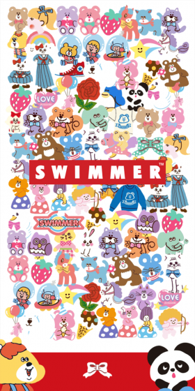 SWIMMERのLPデザイン(日用雑貨/レッド系/かわいい系)スマホ版