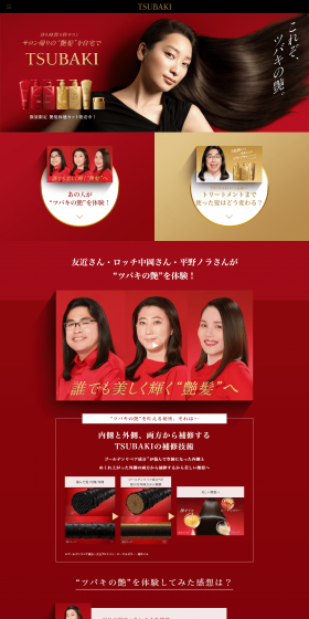 TSUBAKI LP design (Beauty, Skincare, Fragrance / Red tones / Refined style) PC version