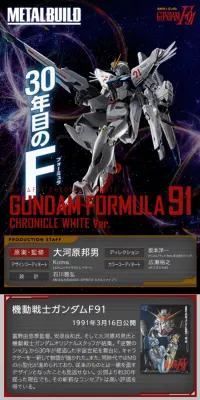 METAL BUILD ガンダムF91 CHRONICLE WHITE VerのLPデザイン（玩具・ホビー・フィギュア／ブラック系／かっこいい系）スマホ版