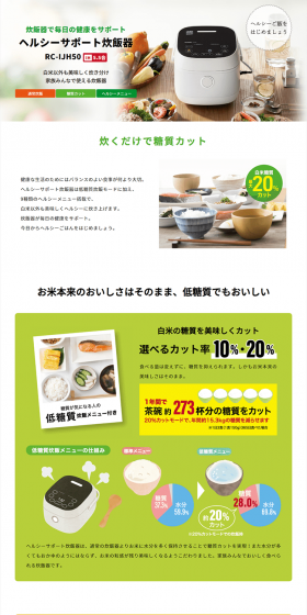 Healthy Support Rice Cooker RC-IJH50 LP design (Cooking appliances / White-based / Clean-cut) PC version