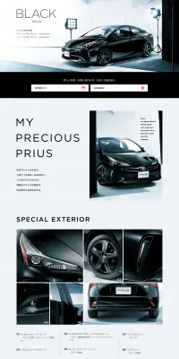 トヨタ プリウス A ツーリングセレクション Black EditionのLPデザイン（車・バイク・自転車／ブラック系）PC版