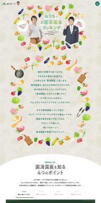 Domestic Consumption Domestic Production Cooking LP design (Prepared foods, dishes, and cuisine / Green tones / Lively type) PC version