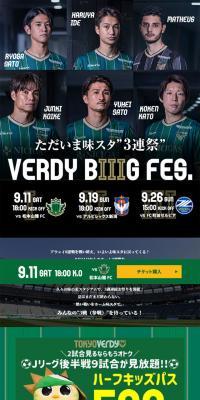 VERDY BIIG FESのLPデザイン（サービス・保険・金融／グリーン系／にぎやか系）スマホ版