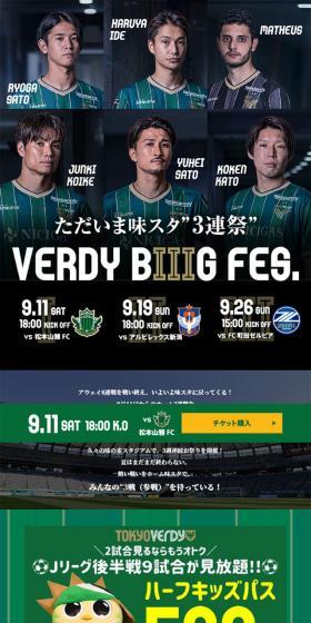 VERDY BIIG FESのLPデザイン（サービス・保険・金融／グリーン系／にぎやか系）スマホ版