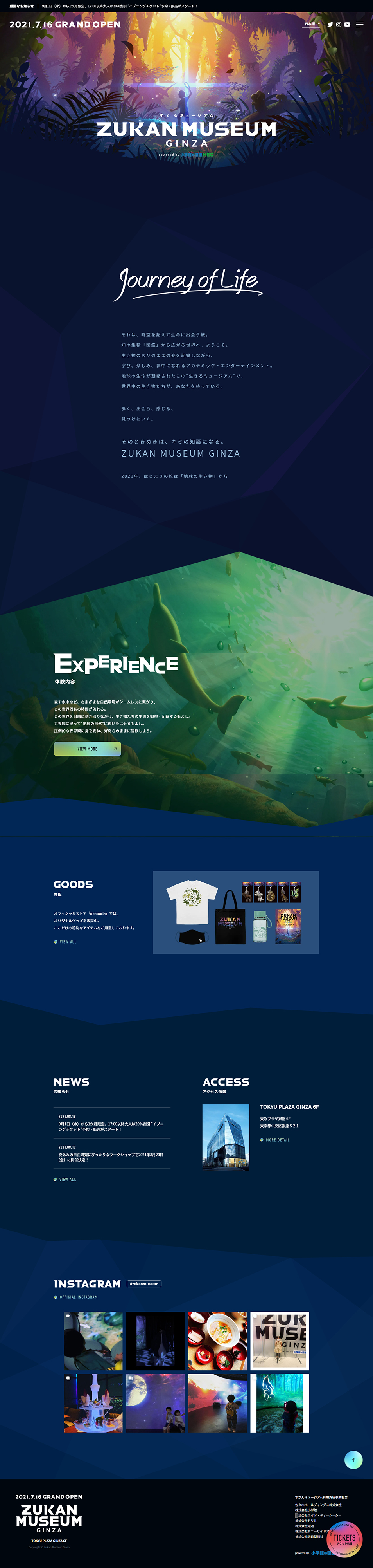 Zukan Museum Ginza LP design (Services, Insurance, and Finance / Black-colored / Cool style) PC version