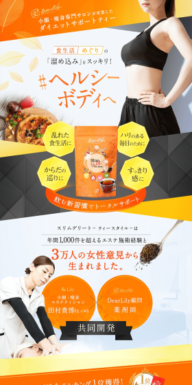 Slim Delete Tea Style LP design (Health and Beauty Foods and Supplements / Orange tones / Health and Wellness) PC version
