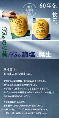 Theのり塩、The麹塩のLPデザイン（スイーツ・スナック菓子／グレー系／かっこいい系）スマホ版