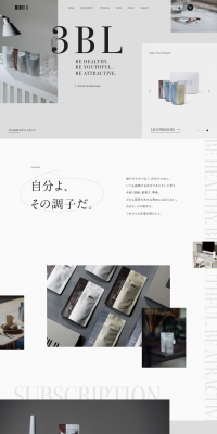 3BLのLPデザイン（健康・美容食品・サプリ／グレー系／シンプル系）PC版