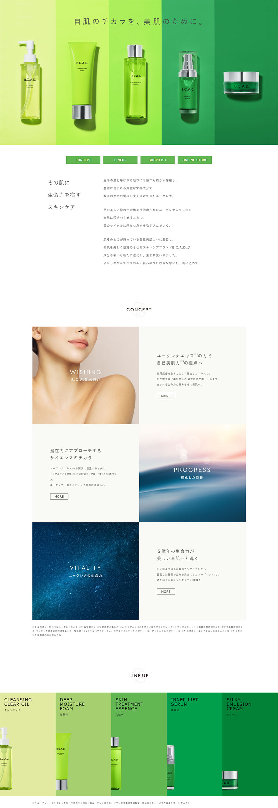 B.C.A.D LP design (Skincare, Bodycare, Haircare / Green tones / Simple) PC version