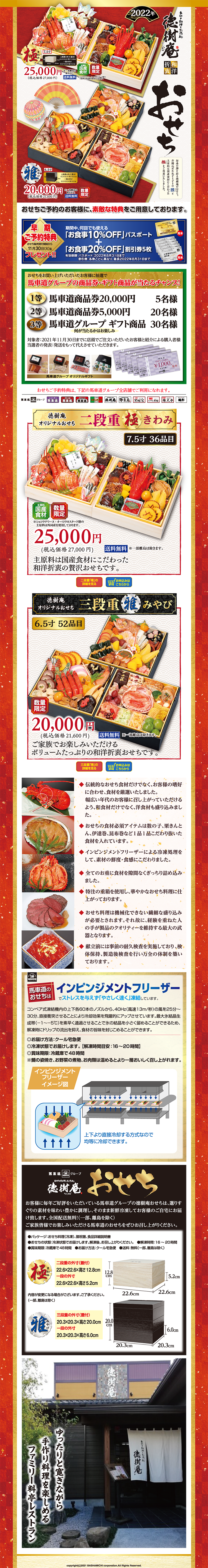 Tokujuan Osechi 2022 LP design (Prepared foods, dishes, and cuisine / Red tones / Japanese style) PC version
