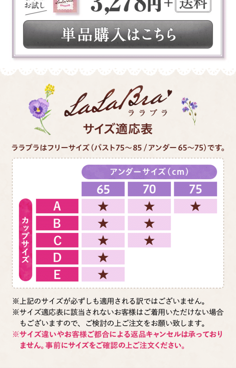 ナイトブラビューティアップ ララブラのLPデザイン（美容食品・美容ドリンク・サプリメント／ピンク系／キレイ系）PC版