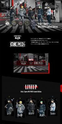 Seiko 5 Sports ONE PIECE Limited Edition LP design (wristwatch / Black-colored / Cool style) PC version