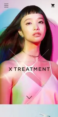 X TREATMENTのLPデザイン（スキンケア・ボディケア・ヘアケア／カラフル系／かっこいい系）スマホ版