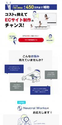 EC site creation with IT Donyu Hojokin LP design (Design, Apps, Systems / Shades of blue / Trust and Safety) PC version