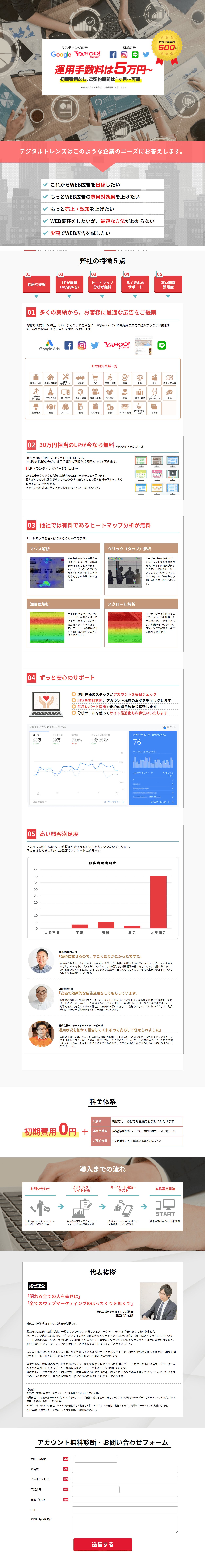 SEMのLPデザイン参考例