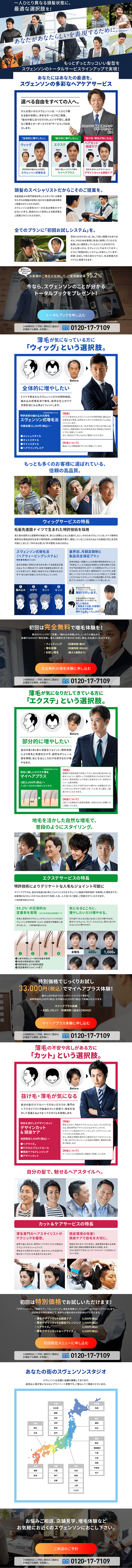 ヘアケアサービスのLPデザイン（エステ・脱毛・増毛・整形／ブルー系／信頼・安心系）PC版
